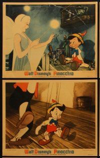 2m485 PINOCCHIO 12 8x10 LC '40 Disney, great images including whale & Jiminy Cricket!