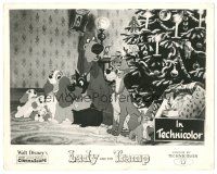 2m479 LADY & THE TRAMP English FOH LC '55 Disney classic cartoon, great image by Christmas tree!