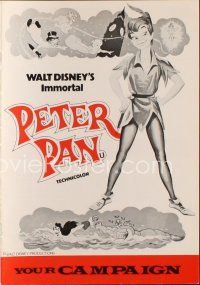 2m353 PETER PAN English pressbook R70s Walt Disney animated cartoon fantasy classic!