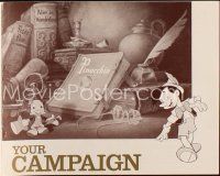 2m355 PINOCCHIO English pressbook R70s Disney classic about a wooden boy who wants to be real!