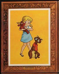 2m104 RESCUERS 8 LCs '77 Disney, great framed cartoon portraits of all top characters!