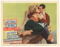2p299 BELL, BOOK & CANDLE LC #5 '58 c/u of James Stewart, kissing sexiest witch Kim Novak!