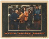 2p325 BLOOD ALLEY LC #7 '55 John Wayne, Lauren Bacall, directed by William Wellman!