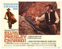 2p367 CHARRO LC #3 '69 close up of cowboy Elvis Presley holding gun on guy by rocks!