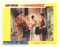 2p390 COMANCHEROS LC #1 '61 pretty Ina Balin between John Wayne & Stuart Whitman, Michael Curtiz!