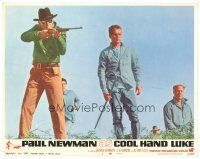 2p398 COOL HAND LUKE LC #3 '67 Paul Newman & George Kennedy watch The Man With No Eyes w/rifle!