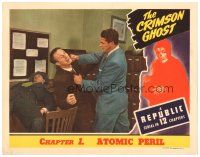 2p409 CRIMSON GHOST chapter 1 LC '46 c/u of Charles Quigley punching guy in office, crime serial!