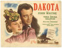 2p038 DAKOTA TC '45 John Wayne & pretty Vera Ralston in a romantic spectacle of the West!
