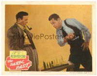 2p423 DARK PAST LC '49 William Holden with gun, Lee J. Cobb with pipe & tilted chessboard!