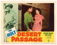 2p431 DESERT PASSAGE LC #8 '52 close up of cowboy Tim Holt giving money to beautiful Joan Dixon!