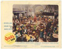 2p457 DUEL IN THE SUN LC #5 '47 King Vidor epic, cool far shot of cowboys gambling in huge saloon!