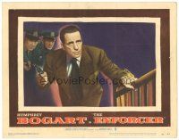 2p465 ENFORCER LC #2 '51 Humphrey Bogart close up with gun in hand, if you're dumb you'll be dead!