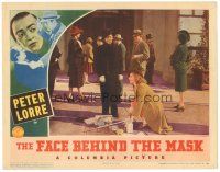 2p471 FACE BEHIND THE MASK LC '41 pretty Evelyn Keyes kneeling in front of scarred Peter Lorre!