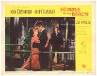 2p477 FEMALE ON THE BEACH LC #8 '55 Charles Drake walks in on Joan Crawford & Chandler kissing!