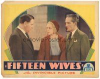 2p479 FIFTEEN WIVES LC '34 close up of pretty Natalie Moorhead between two men in suits!