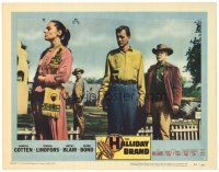 2p556 HALLIDAY BRAND LC #4 '57 Ward Bond & Joseph Cotten stare at Viveca Lindfors' back!