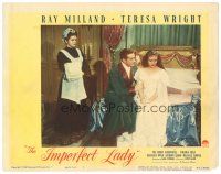 2p609 IMPERFECT LADY LC #2 '46 Ray Milland comforts pretty Teresa Wright sitting on bed!
