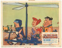2p691 MAN CALLED FLINTSTONE LC '66 Hanna-Barbera, Fred, Wilma & Pebbles on cool helicopter!