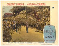 2p706 MEDAL FOR BENNY LC #3 '45 far shot of Dorothy Lamour with lots of soldiers at ceremony!