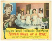 2p738 NEVER WAVE AT A WAC LC #5 '53 sexy Rosalind Russell naked under towel with girls at nurse!