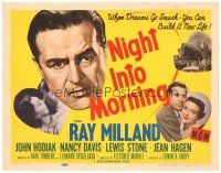 2p139 NIGHT INTO MORNING TC '51 great dramatic art of alcoholic Ray Milland & family!