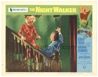 2p745 NIGHT WALKER LC #5 '65 William Castle, c/u of Barbara Stanwyck attacked by guy on stairs!