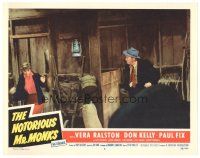 2p756 NOTORIOUS MR. MONKS LC #5 '58 Don Kelly chases after Vera Ralston inside barn!