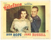 2p778 PALEFACE LC #4 '48 close up of Bob Hope behind sexy Jane Russell with pistols!