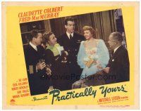 2p802 PRACTICALLY YOURS LC #8 '44 Claudette Colbert & Air Force pilot Fred MacMurray w/3 others!