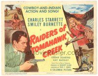 2p157 RAIDERS OF TOMAHAWK CREEK TC '50 art of Charles Starrett as the Durango Kid & Smiley Burnett
