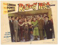 2p822 RIDING HIGH LC #3 '43 Dorothy Lamour & Dick Powell in large group of people!