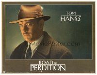 2p827 ROAD TO PERDITION LC '02 best cloes portrait of Tom Hanks with mustache wearing hat & coat!
