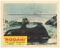 2p833 RODAN LC #2 '56 great image of The Flying Monster emerging from water by bridge!