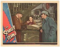 2p846 SCARLET CLAW LC '44 Basil Rathbone as Holmes watches Nigel Bruce as Watson flirt with Harding!