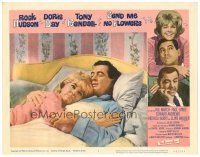2p855 SEND ME NO FLOWERS LC #1 '64 close up of Rock Hudson & Doris Day laying in bed!