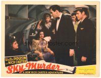 2p882 SKY MURDER LC '40 Walter Pidgeon as Nick Carter shows knife to Karen Verne, Tom Neal & Compton