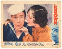 2p890 SON OF A SAILOR LC '33 close up of sexy brunette Thelma Todd & worried Joe E. Brown!