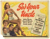 2p189 SO'S YOUR UNCLE TC '43 full-length image of sexy Elyse Knox in skimpy outfit + top stars!