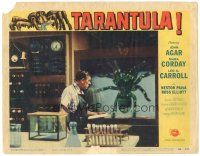 2p921 TARANTULA LC #6 '55 best close up of Leo G. Carroll in laboratory with giant spider in cage!