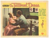 2p923 TATTERED DRESS LC #7 '57 Elaine Stewart on bed screams as Jack Carson grabs her!