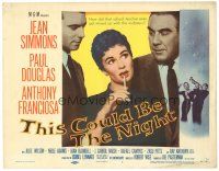 2p205 THIS COULD BE THE NIGHT TC '57 sexy Jean Simmons, Paul Douglas & Anthony Franciosa!