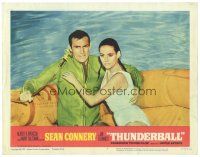 2p942 THUNDERBALL LC #4 '65 Sean Connery as James Bond & sexy Claudine Auger in lift raft!