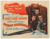 2p227 WITHOUT RESERVATIONS TC '46 art of John Wayne, Claudette Colbert & Don DeFore + train!