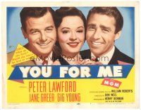 2p230 YOU FOR ME TC '52 should pretty Jane Greer marry Peter Lawford or Gig Young, money or love?