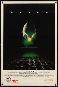 2t044 ALIEN video 1sh R86 Ridley Scott outer space sci-fi monster classic, cool hatching egg image!
