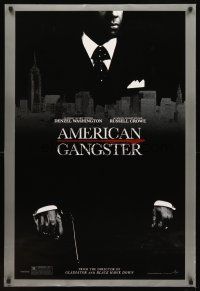 2t057 AMERICAN GANGSTER teaser DS 1sh '07 close-up of Denzel Washington, Ridley Scott directed!