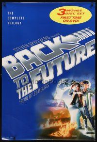 2t074 BACK TO THE FUTURE TRILOGY video 1sh '02 art of Michael J. Fox & Lloyd by Drew