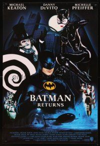 2t085 BATMAN RETURNS int'l 1sh '92 cool images of Michael Keaton, Danny DeVito, Michelle Pfeiffer!