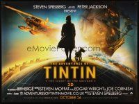 2r771 ADVENTURES OF TINTIN teaser DS British quad '11 Spielberg's version of the comic!