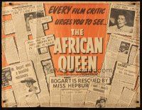 2r772 AFRICAN QUEEN British quad '53 Humphrey Bogart & Katharine Hepburn classic!